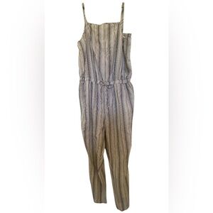 Cisco Black and White Striped Sleeveless Jumpsuit